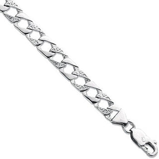 Silver Plain & Bark Casted Curb Baby 6" Bracelet