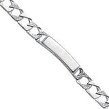 Silver Plain & Bark Casted Curb Id Baby 6" Bracelet 10g