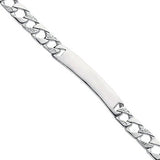 Silver Plain & Bark Casted Curb Id Baby 6" Bracelet 8g