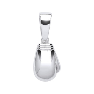 Silver Plain Boxing Glove Drop Pendant