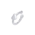 Silver Plain Cuff With Heart
