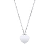 Silver Plain Heart Pendant Chain 16
