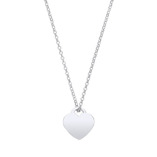 Silver Plain Heart Pendant Chain 16