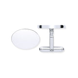 Silver Plain Oval Cufflinks
