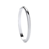 Silver Plain Oval D-shape 5.9mm Ladies Bangle