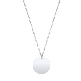 Silver Plain Round Pendant Chain 16