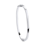 Silver Plain Square Ladies Bangle