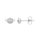 Silver Planet CZ Studs