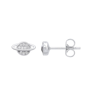Silver Planet CZ Studs