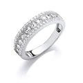 Silver Princess Cut & Round CZ Half Et Ring