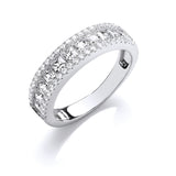 Silver Princess Cut & Round CZ Half Et Ring