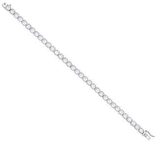Silver Princess Cut Rubover Tennis Bracelet