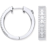 Silver Princess & Round CZ 20mm Huggies