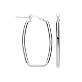 Silver Rectangular Creole Earrings