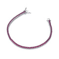 Silver Red CZ Tennis Ladies Bracelet