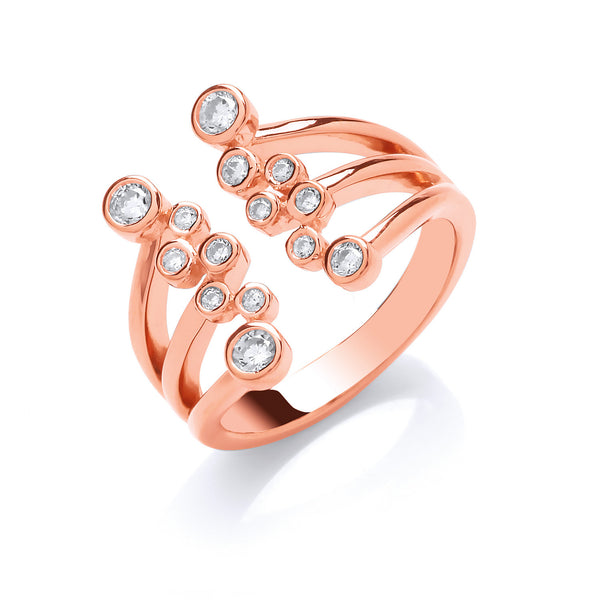 Silver Rg Coated Open Top CZ Ring