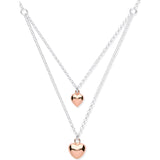 Silver & Rg Hearts Necklace 16