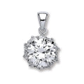Silver Round Brilliant Cut CZ Pendant