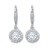 Silver Round CZ Earrings
