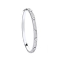 Silver Round CZ Ladies Bangle
