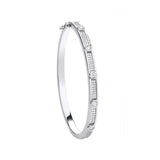 Silver Round CZ Ladies Bangle