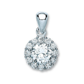 Silver Round CZ Pendant