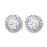 Silver Round CZ Stud Earrings 3g