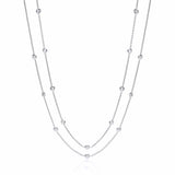 Silver Rubover 23 CZ's Necklace 38