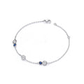 Silver Rubover Blue & Clear CZ's Ladies Bracelet