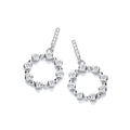 Silver Rubover CZ Circle Of Life Drop Earrings