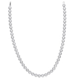 Silver Rubover Round CZ Halo Style Tennis Collarette
