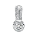 Silver Rubover Set CZ Single Stone Pendant 1.8g