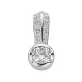 Silver Rubover Set CZ Single Stone Pendant 1.8g