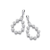 Silver Rubover Teardrop CZ Earrings