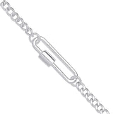 Silver Screw Clasp Paper Clip Necklace/bracelet