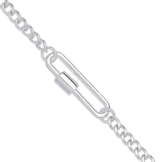 Silver Screw Clasp Paper Clip Necklace/bracelet