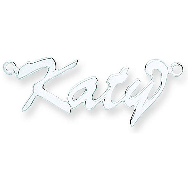 Silver Script Curl Nameplate With 16"/18"/20" Chain