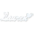 Silver Script Heart Nameplate With 16"/18"/20" Chain