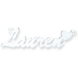 Silver Script Heart Nameplate With 16"/18"/20" Chain
