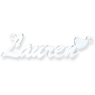 Silver Script Heart Nameplate With 16"/18"/20" Chain