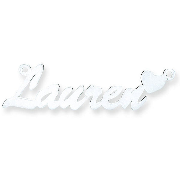 Silver Script Heart Nameplate With 16"/18"/20" Chain