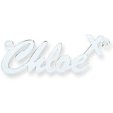 Silver Script Kiss Nameplate With 16"/18"/20" Chain