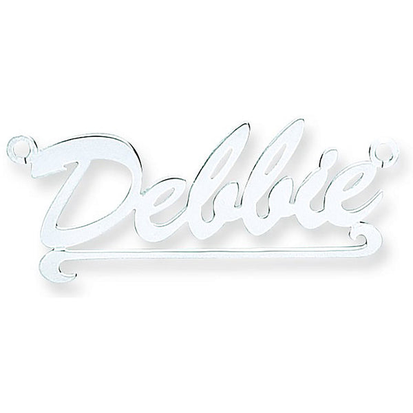 Silver Script Scroll Nameplate With 16"/18"/20" Chain