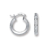 Silver Single Row Crystal Hoop Earrings 2g