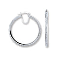 Silver Single Row Crystal Hoop Earrings 5.5g