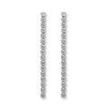Silver Single Row CZ Drop Earrings