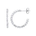 Silver Skinny Set CZ Hoop Earrings
