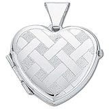 Silver Small Engraved Heart Shaped Locket