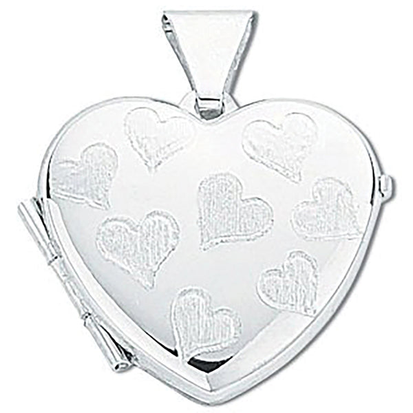 Silver Small Engraved Heart Shaped Locket (£85)