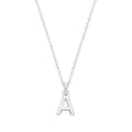 Silver Small Plain Initial 16" + 1" Necklace